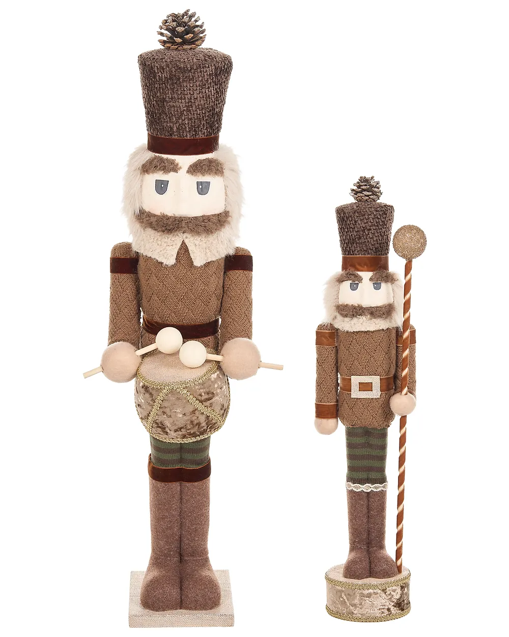 Set of 2 Figurines KOLARI 68/91 cm Nutcracker Brown_1156773