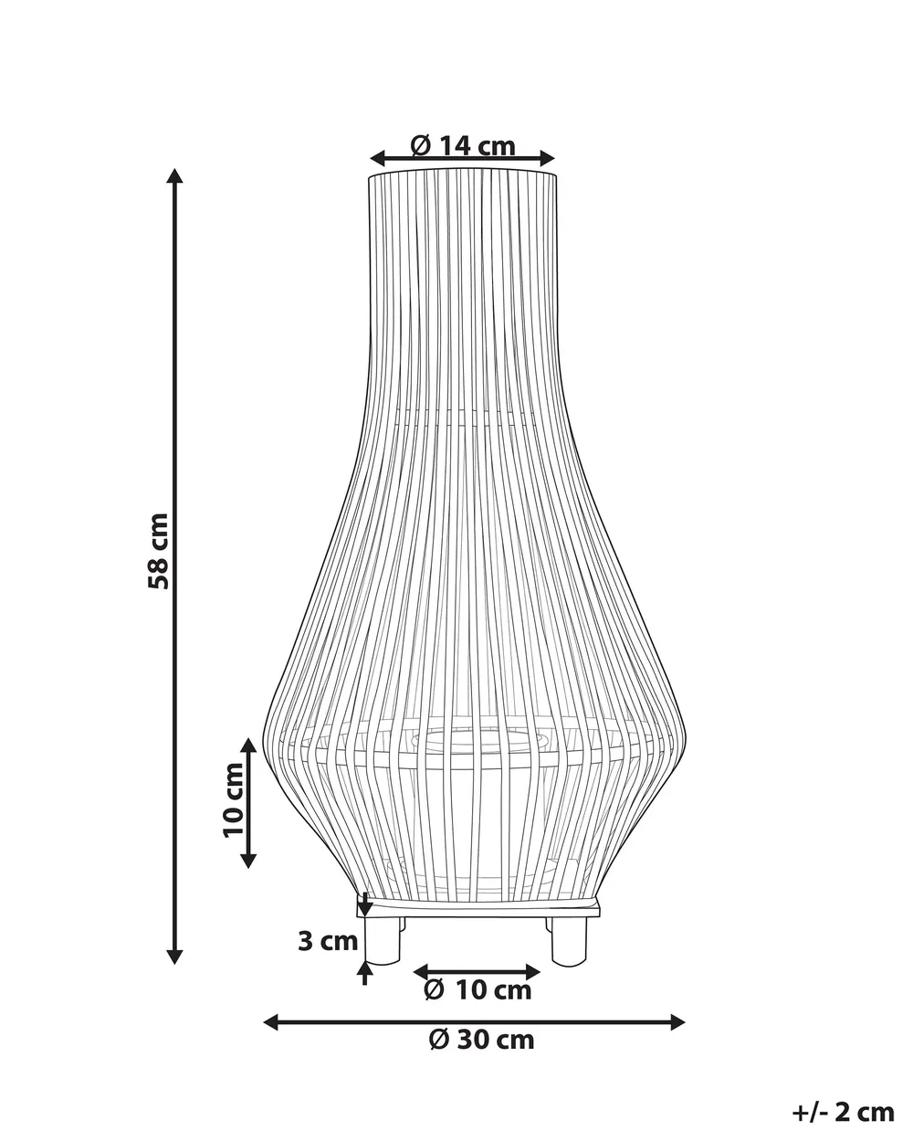 Lykta LEYTE 58 cm Videträ Ljusbrun_892154