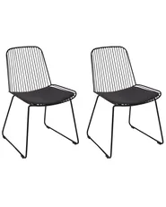 Set of 2 Dining Chairs PENSACOLA Metal Black_907476