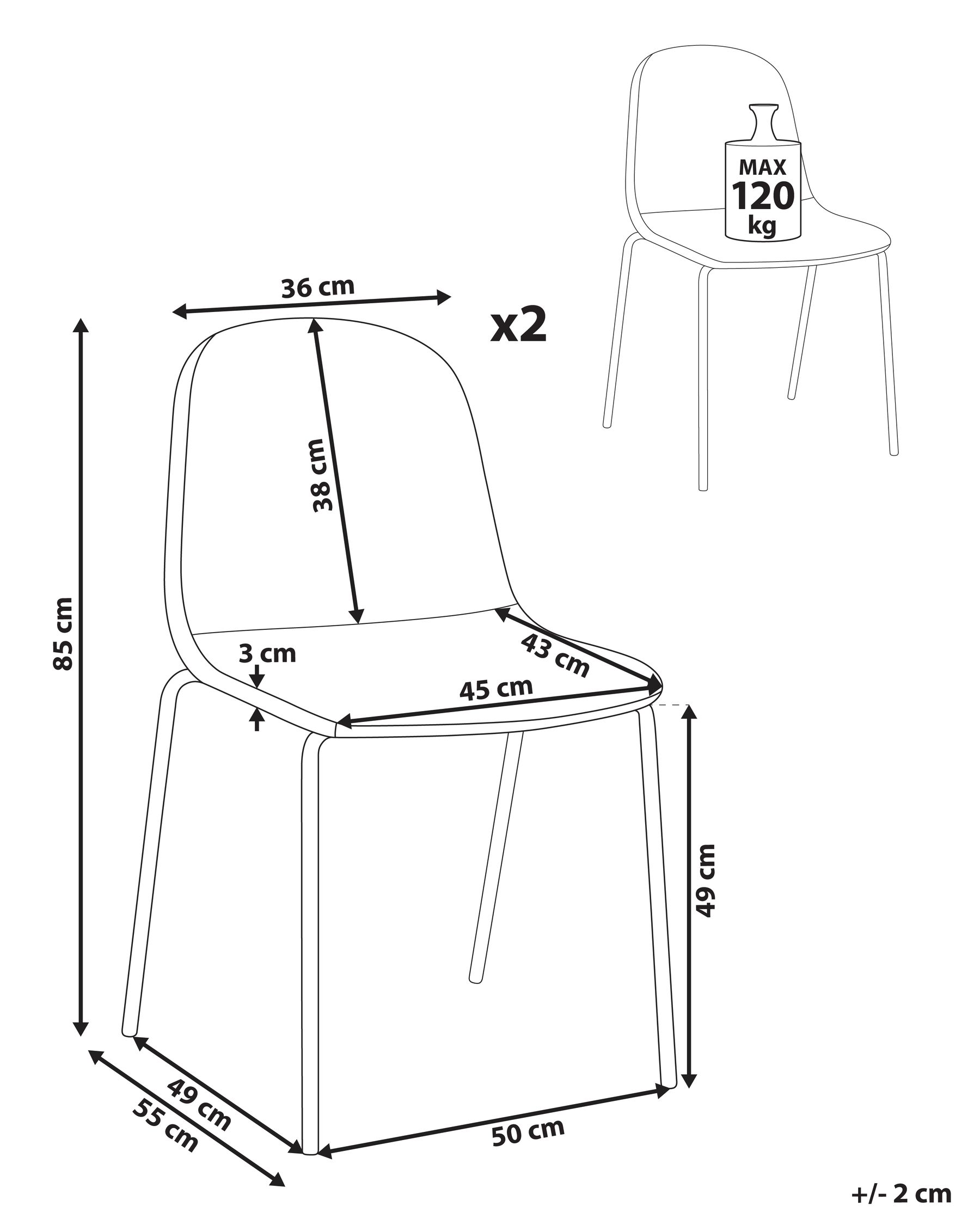 Set of 2 Conference Chairs LOMA Boucle Off-White_989934