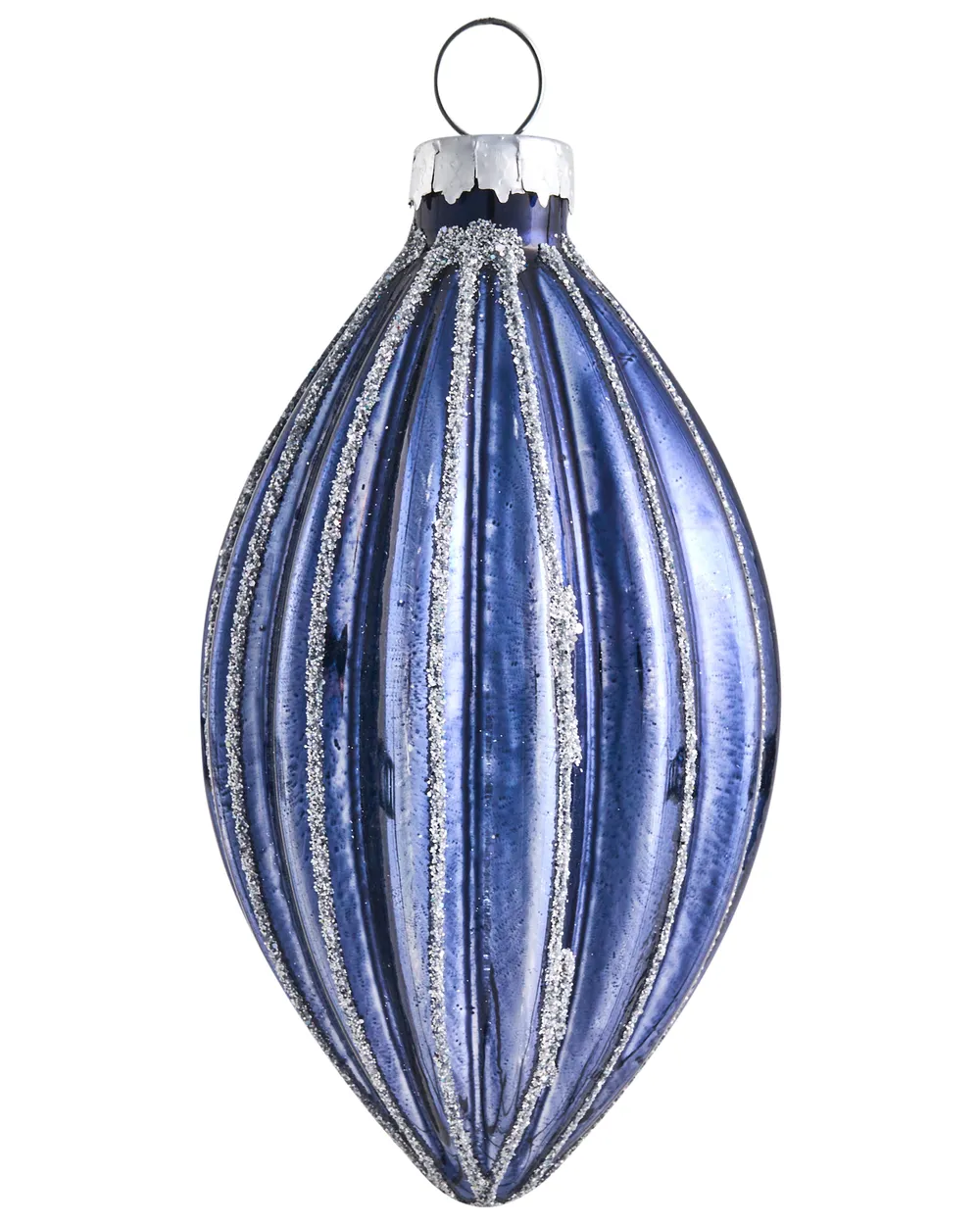 Set of 35 Baubles SNOWFALL Glass Blue_1028606