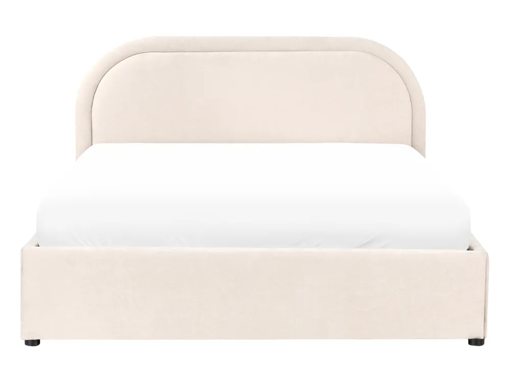Ottoman Bed QUILLIEN Chenille Light Beige 140 x 200 cm (EU Double)_989504
