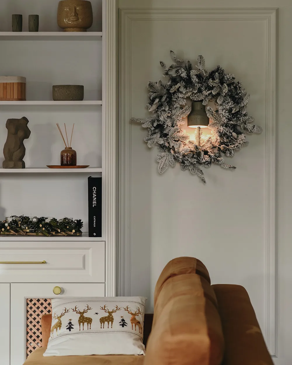 Joulukranssi luminen LED-valo SUNDO 70 cm Valkoinen_842872