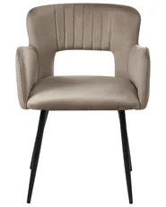 Set of 2 Dining Chairs SANILAC Velvet Taupe_1042841