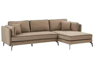 Corner Sofa 3 Seater ALTAN Fabric Brown Left Hand_951188