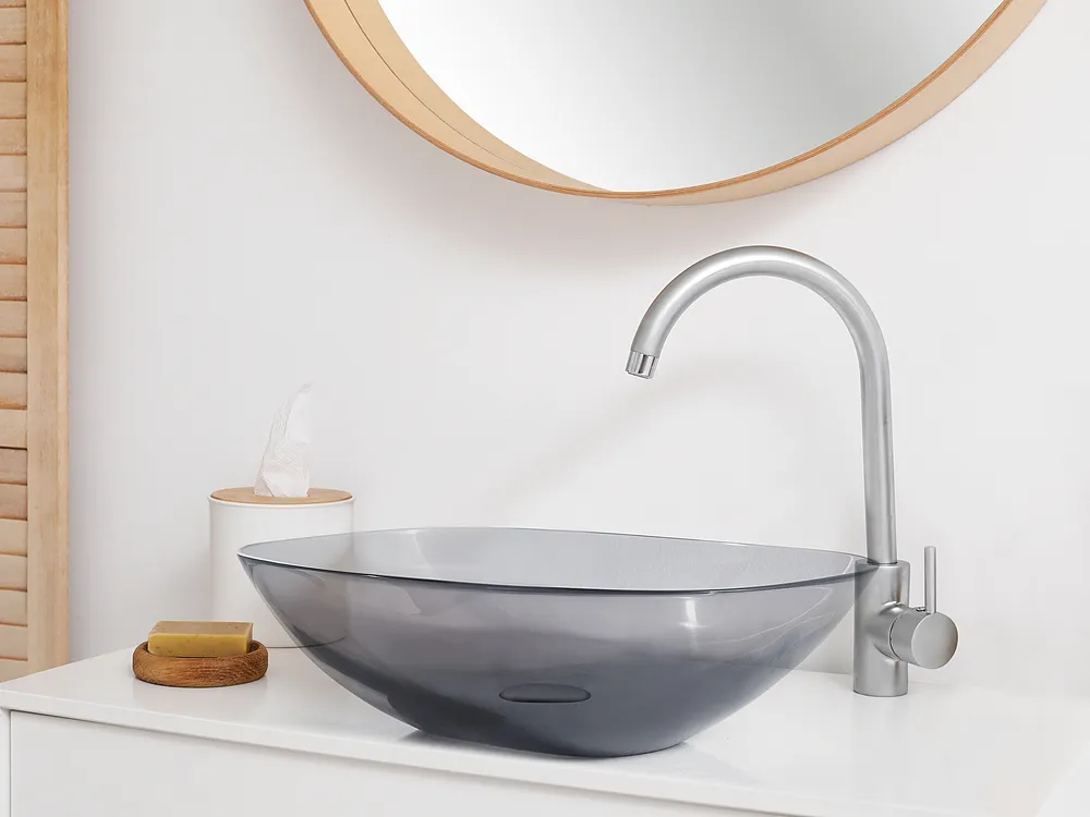 Countertop Basin MOENGO 540 x 360 mm Solid Surface Black_1154581