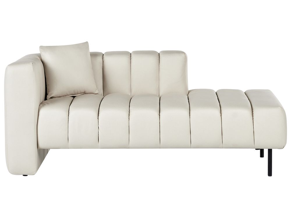Left-Hand Chaise Longue LANNILS Fabric Off-White