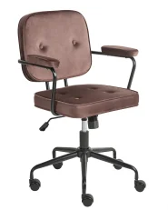 Skrivbordsstol PAWNEE Sammet Brun_1057397