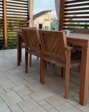 Garden Dining Set 6 Seater BARATTI Acacia Wood Brown_933571