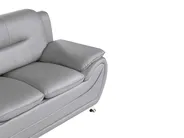 Sofa 2 Seater LEIRA Faux Leather Grey_1058637