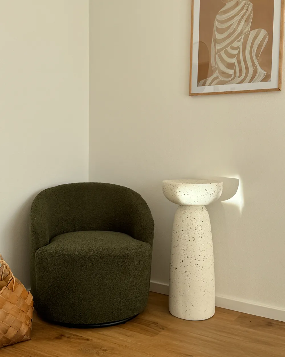 Sidobord CADINI 33 cm 33 cm Terrazzoeffekt Off-White_1035809