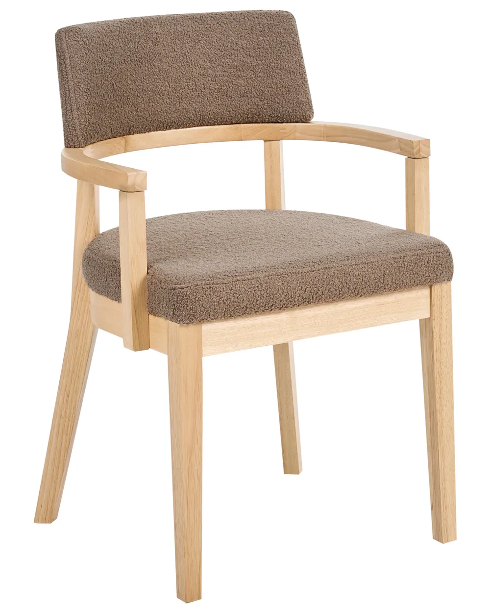 Set of 2 Dining Chairs DALBO Boucle Light Brown/ Taupe_1068323