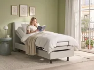 Adjustable Bed Fabric VICEROY 80 x 200 cm (EU Small Single) Light Beige_1044461