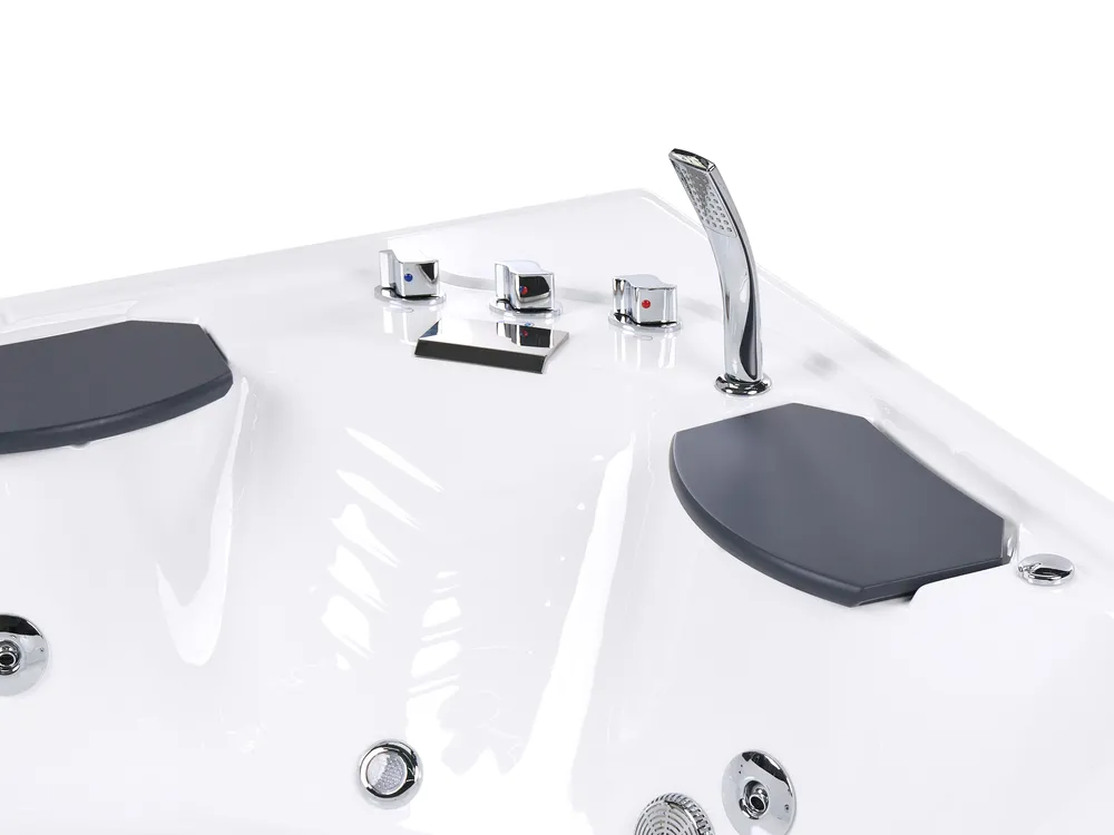 Corner Hot Tub with LED CUYABENO 2110 x 1500 mm White_1033726