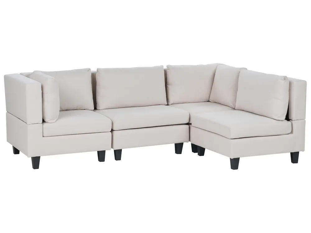 Moduulikulmasohva 4-istuttava UNSTAD Kangas Vaaleanbeige Vasen_925298