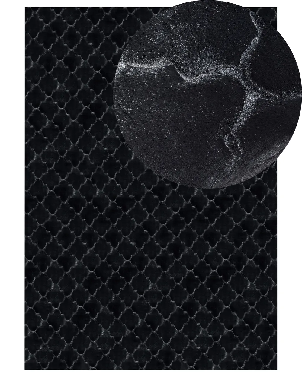 Faux Fur Rug GHARO Black 160 x 230 cm