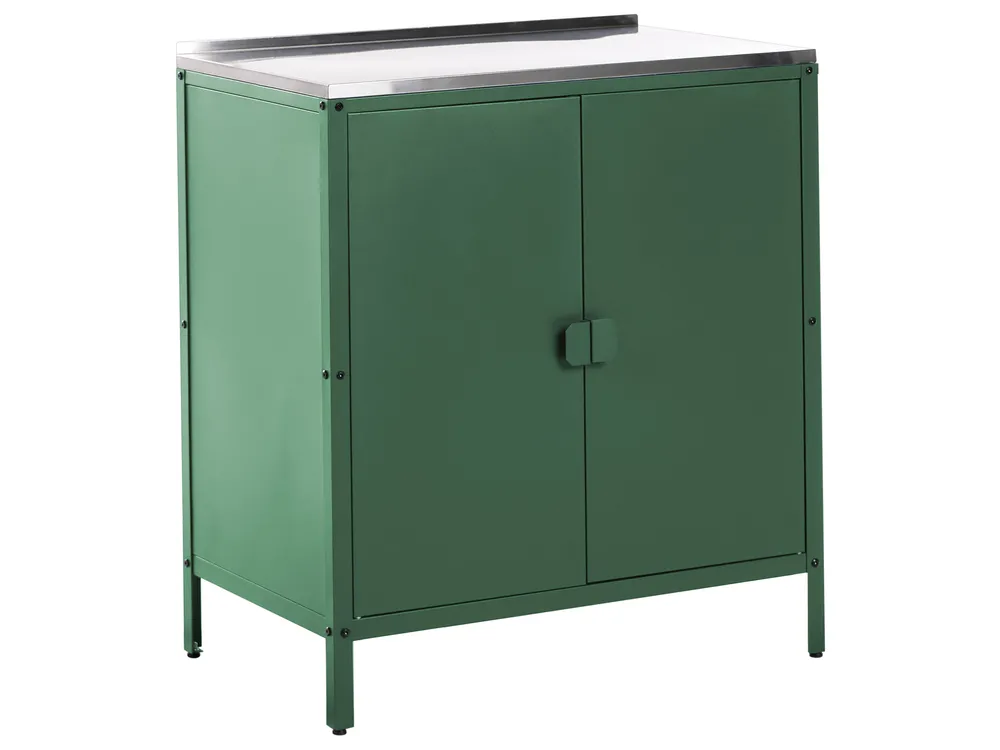 3 Piece Outdoor Kitchen Set with Sink VILAMA Green Metal_974341