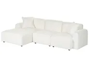 Modular Corner Sofa 3 Seater HEDE Boucle White Right Hand_1091885
