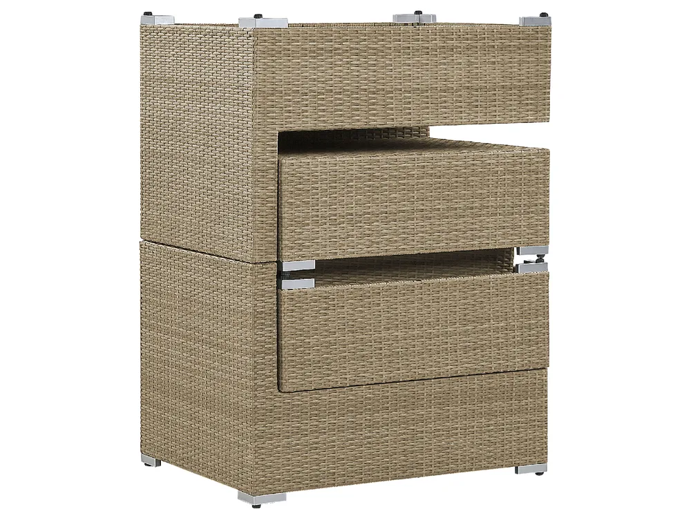 Garden Lounge Set with Table 2 Seater NOTO Modular PE Rattan Light Brown_776838