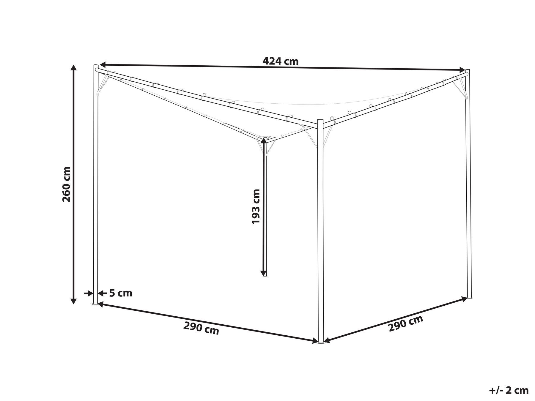 Paviljong AVENTINE 300 cm 300 cm Metall Mörkgrå_1054280