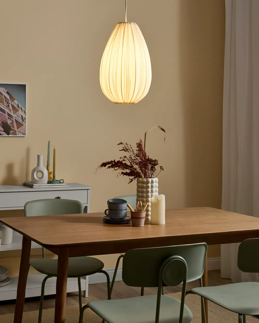 Pendant Lamp GERA Fabric White