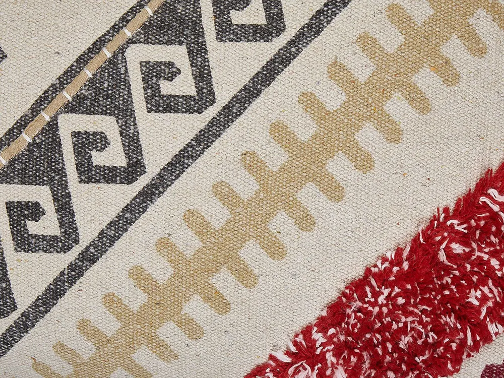 Throw Cushion BETULA 30 x 50 cm Cotton Beige Geometric Pattern_816845