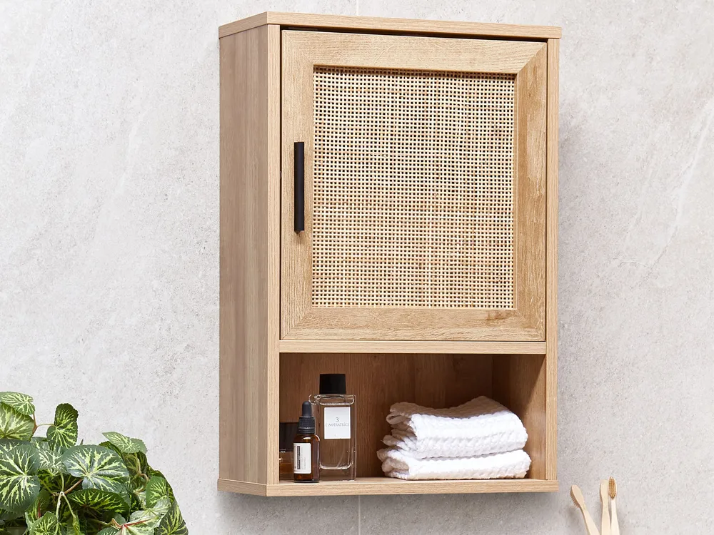 Bathroom Wall Mounted Cabinet ROSELL 40 cm Light Brown