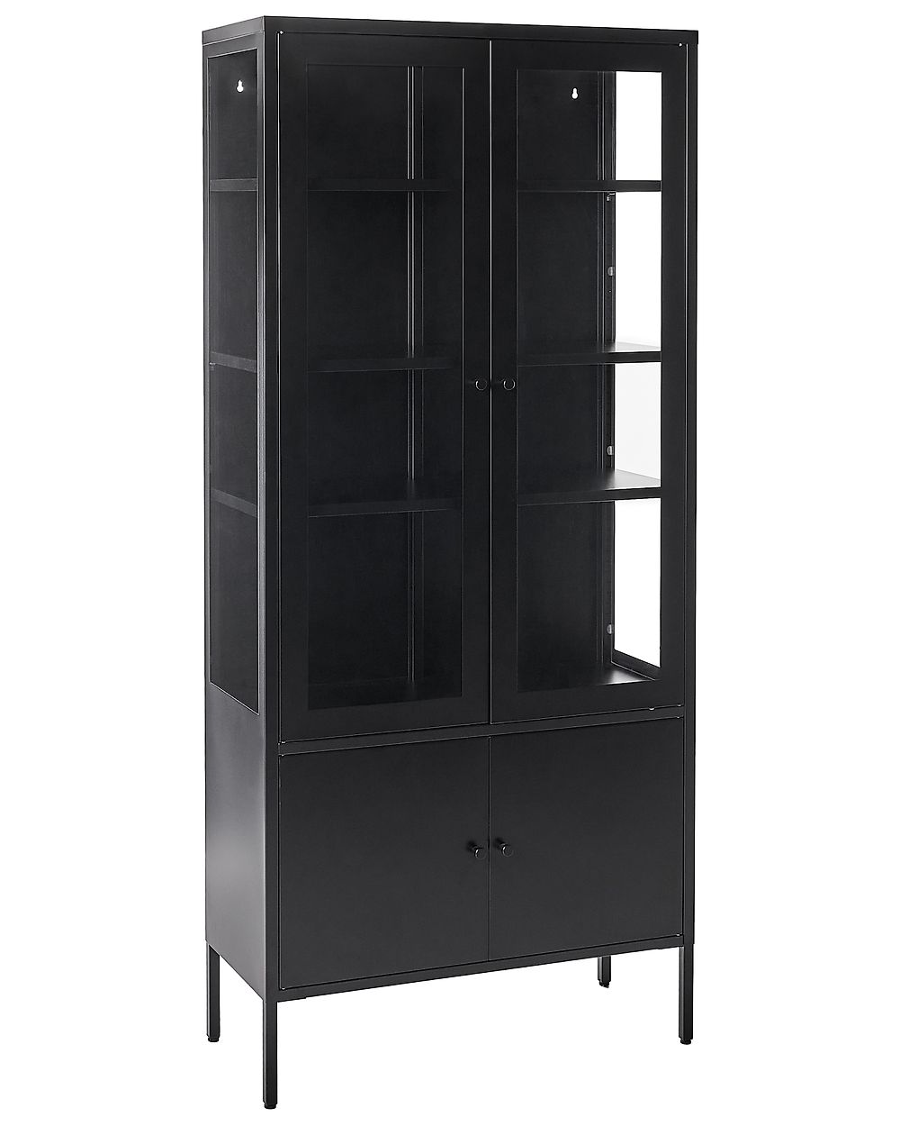 Glass Display Cabinet OXTED 80 cm Metal Black