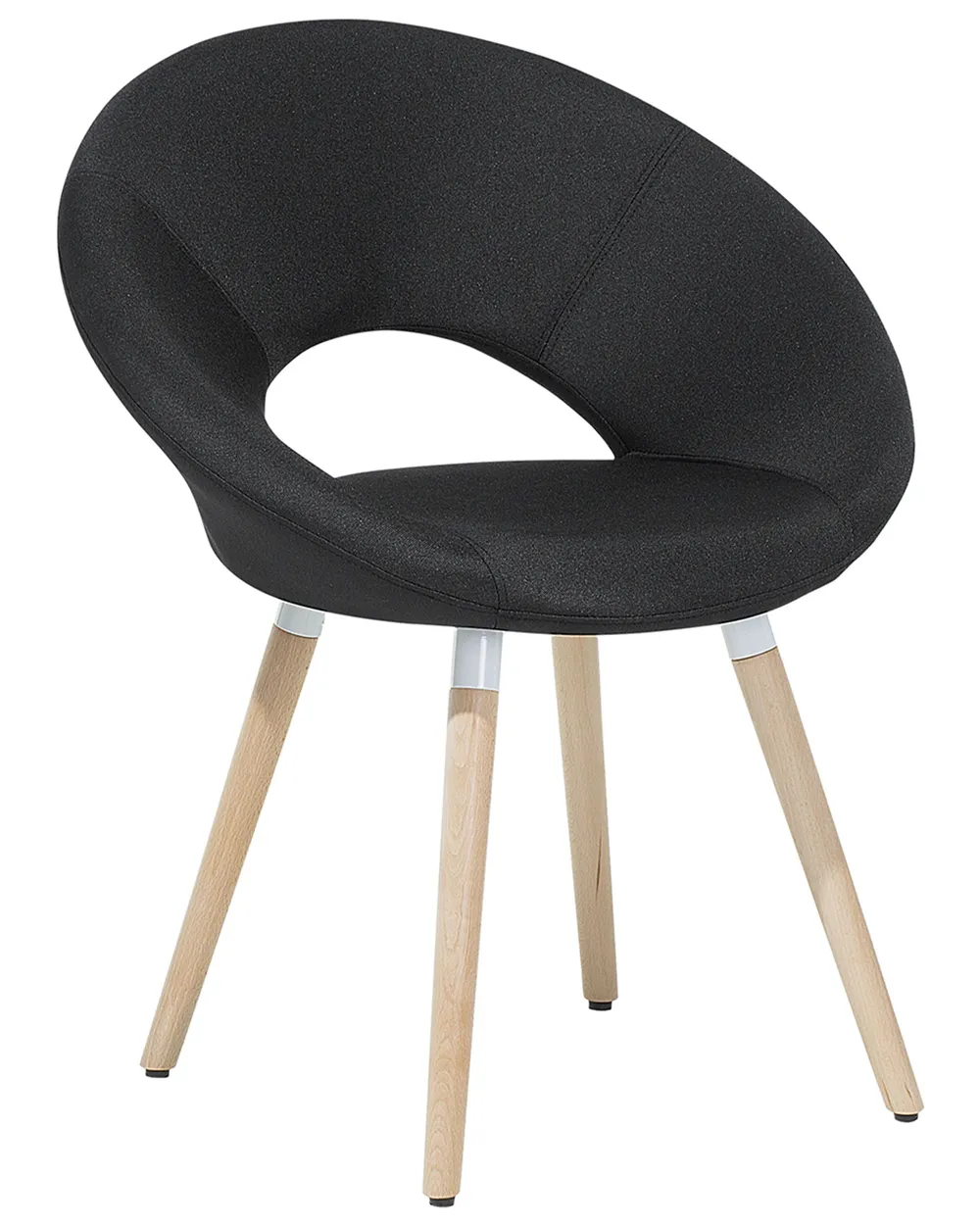Set of 2 Dining Chairs ROSLYN Fabric Black_696274