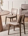 Set of 2 Dining Chairs BLANE Boucle Dark Brown/ Taupe