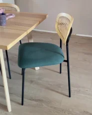 Set of 2 Dining Chairs MAYETTA Rattan Teal_976360