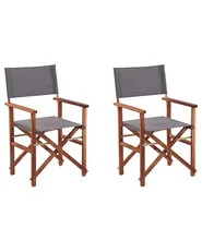 Set med 2 trädgårdsstolar CINE Akaciaträ Grå_810203