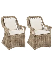 Set of 2 Garden Armchairs MAROS II Rattan Natural_932916