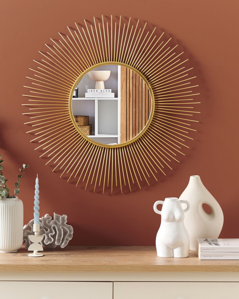 Wall Mirror CILLY 80 cm 80 cm Metal Gold