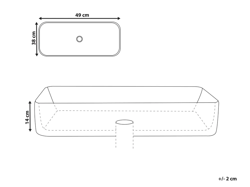 Countertop Basin TRAVESIA 490 x 380 mm Ceramic White_922175