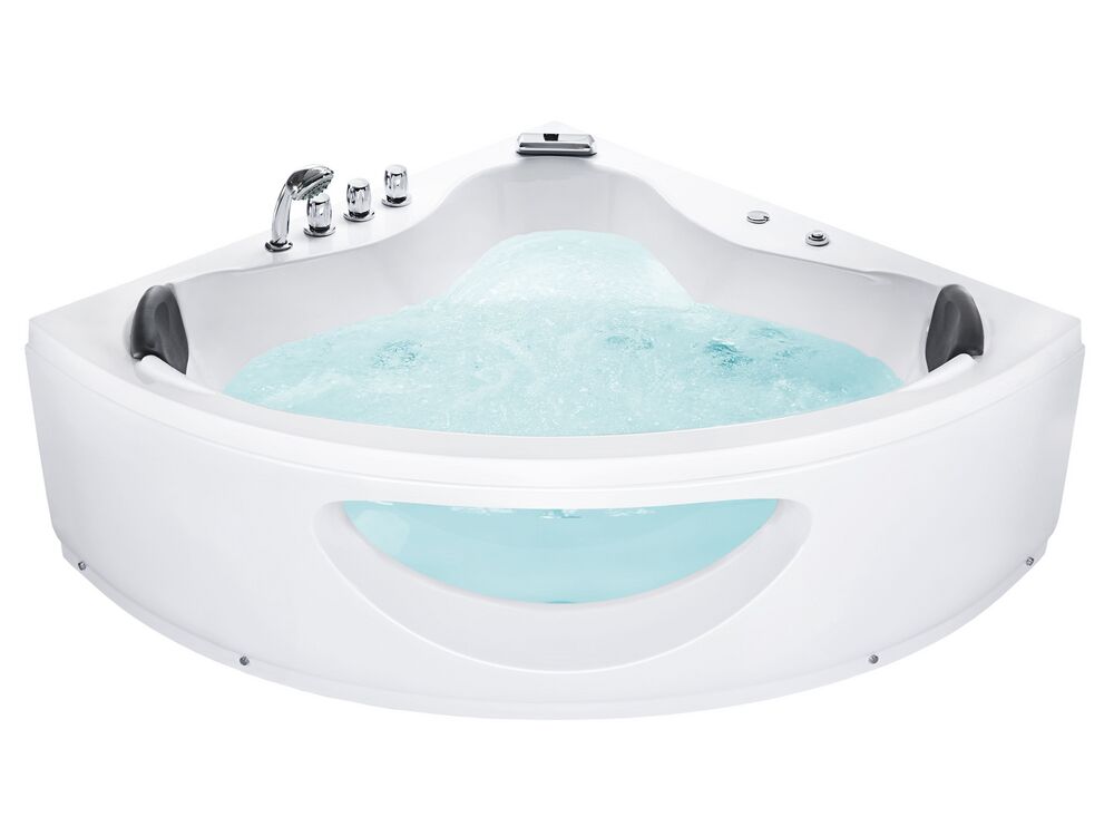 Kulmaporeamme LED-valolla TOCOA 190 x 138 cm Valkoinen