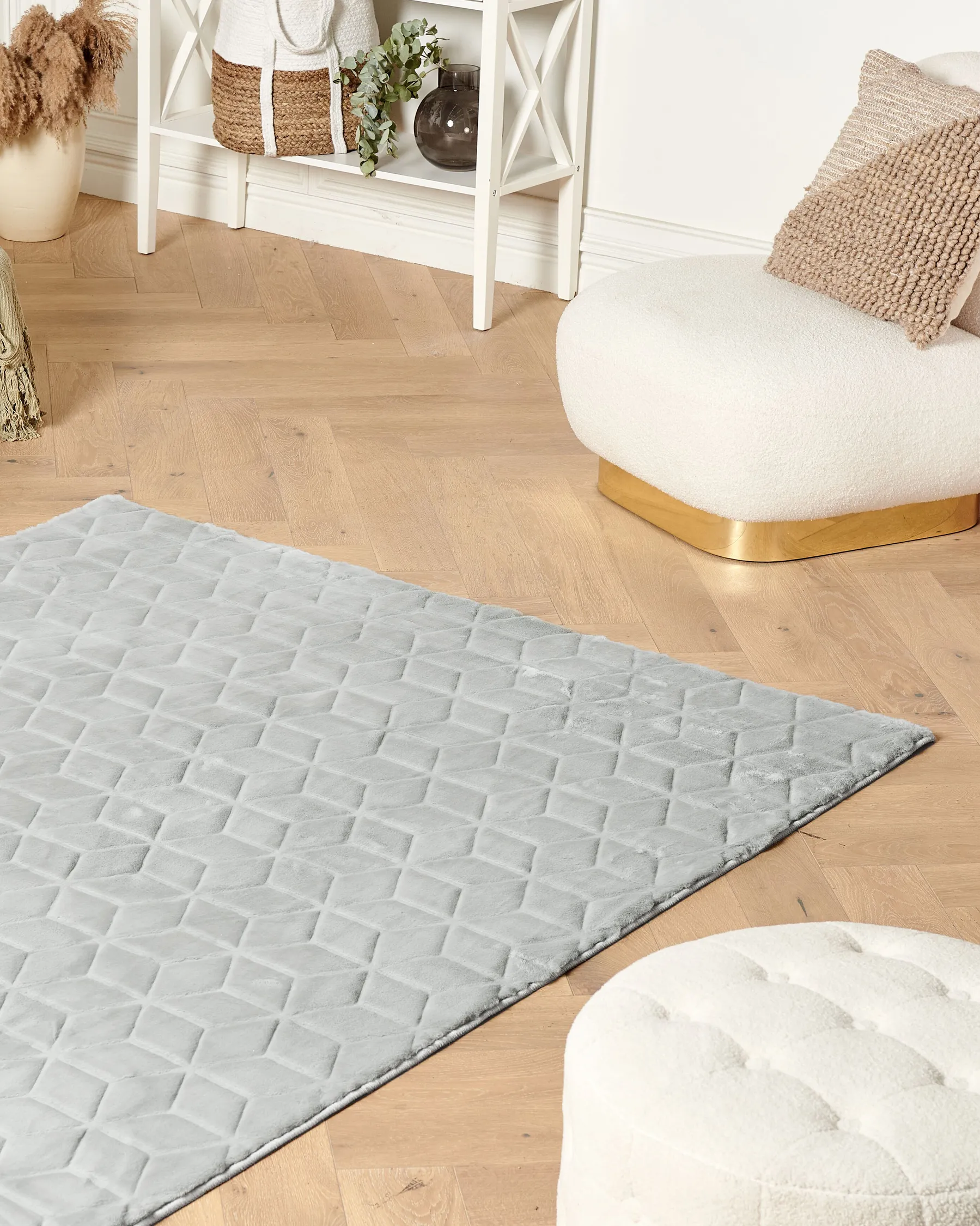 Faux Fur Rug THATTA Light Grey 160 x 230 cm_866711