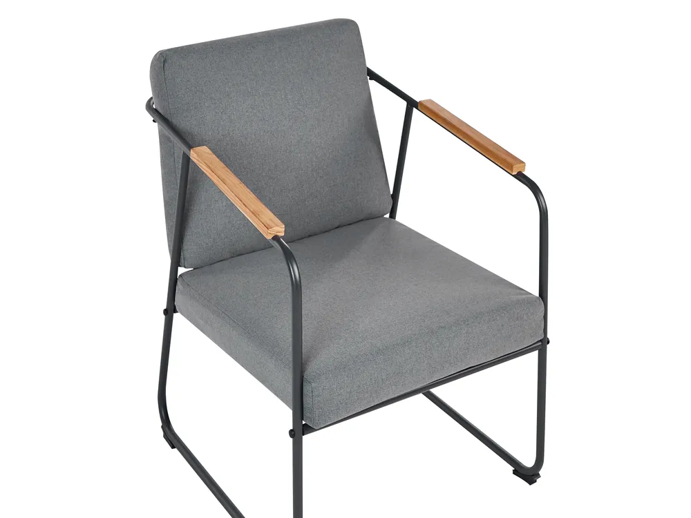Garden Lounge Set with Table 4 Seater VEZZANA Metal Grey_931073