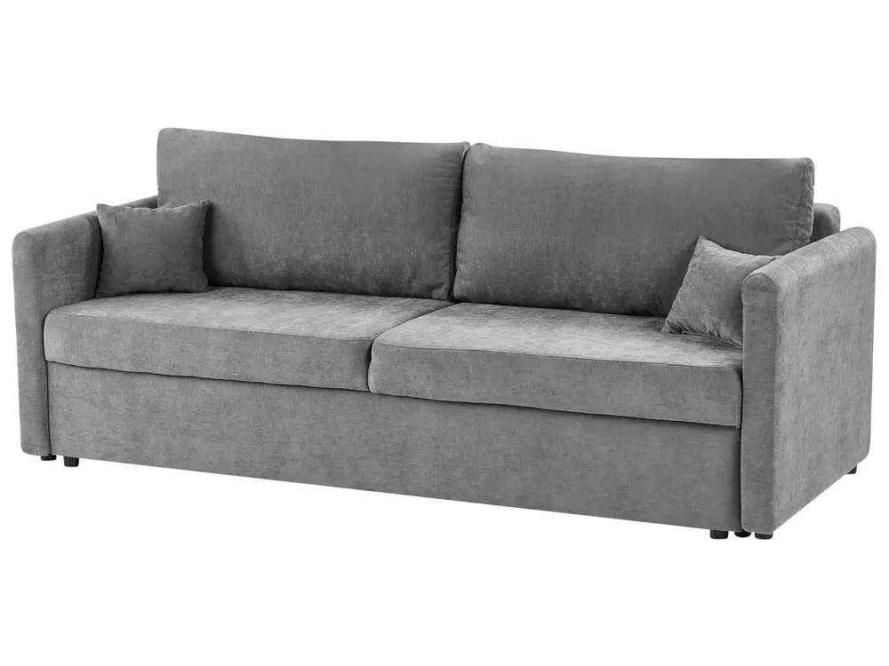Bäddsoffa 3-sits BLEIK med förvaring Chenille Ljusgrå_944956