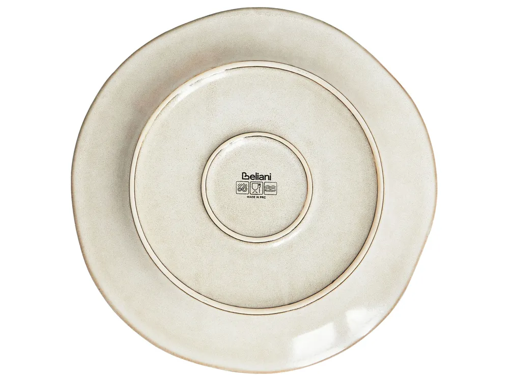 Set of 24 Dinnerware CHERVIL Stoneware Light Beige_1002435