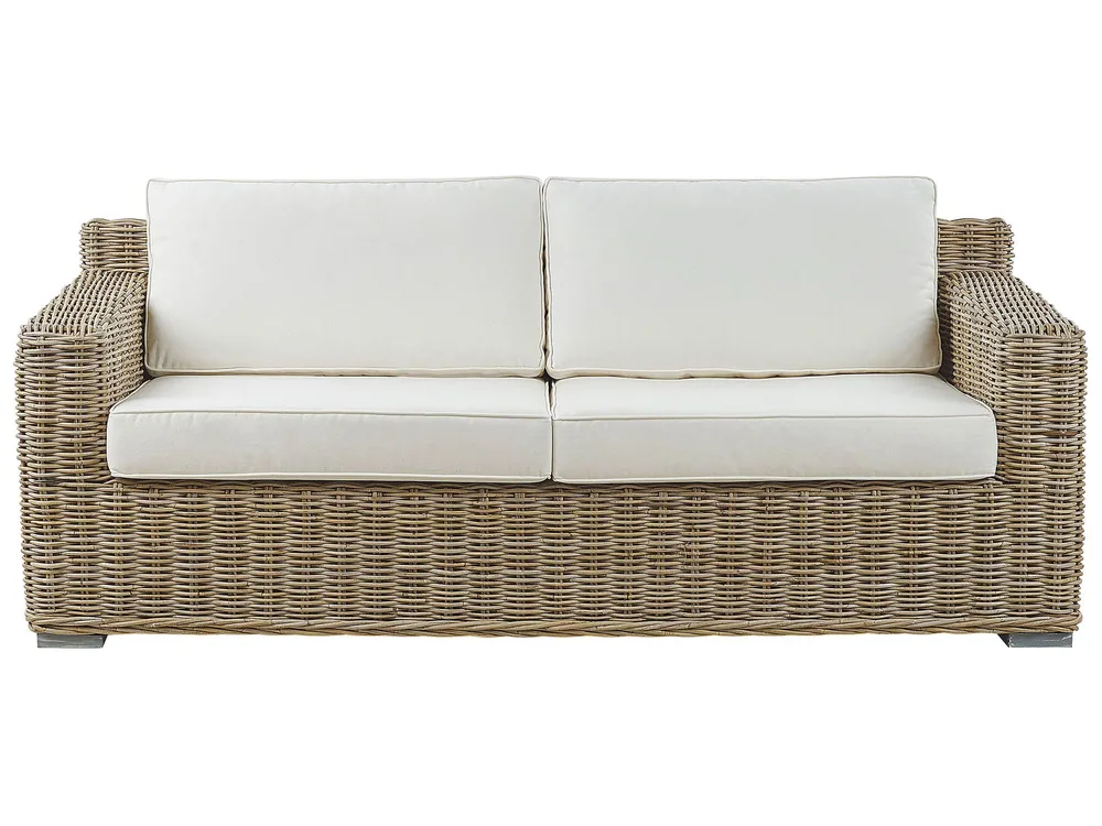 Garden Sofa 2 Seater ARDEA Rattan Light Brown