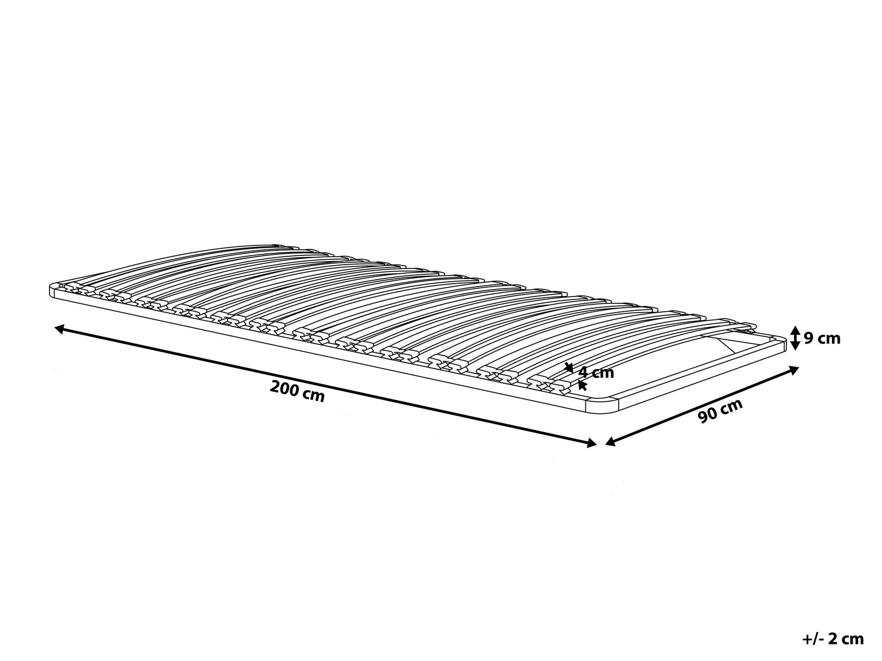 Slatted Bed Base COMBOURG 90 x 200 cm (EU Single)_814846