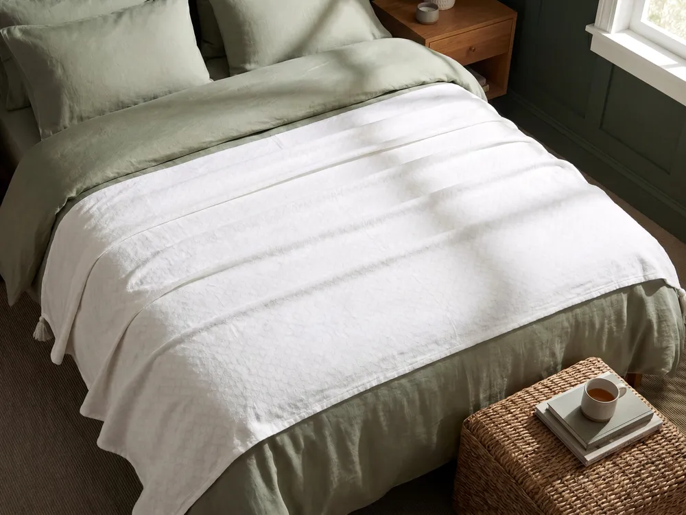 Bedspread LINDULA Cotton 200 x 220 cm Off-White