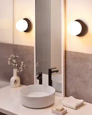 Set of 2 Wall Lamps BOUBLE Metal Black_1009120
