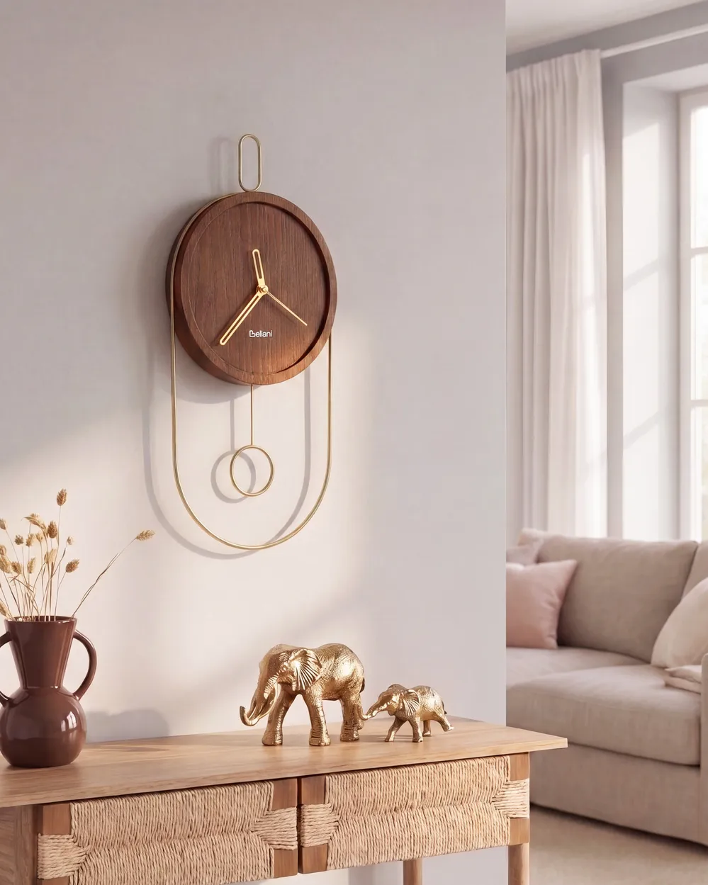 Wall Clock SIERRE 20 cm Dark Brown