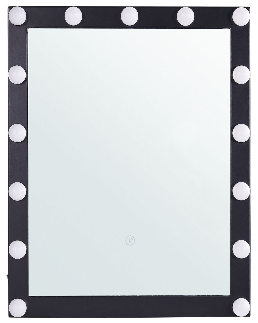 Badrumsspegel med LED ODENAS 50 cm 60 cm Svart