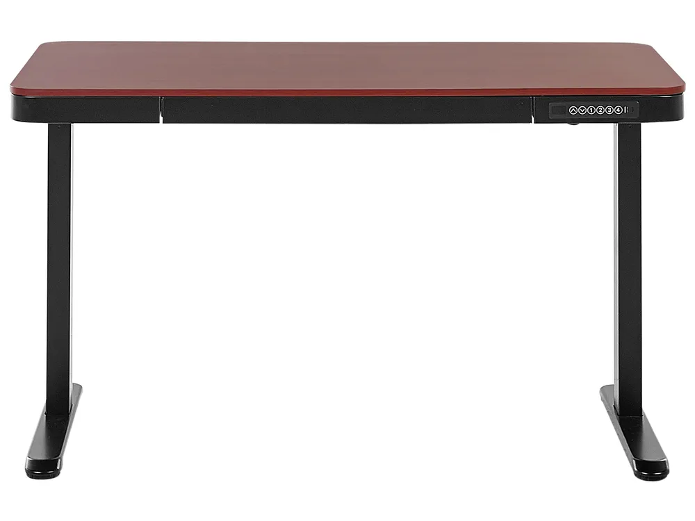 Electric Adjustable Standing Desk KENLY 120 cm 60 cm with USB Port Dark Brown_840243