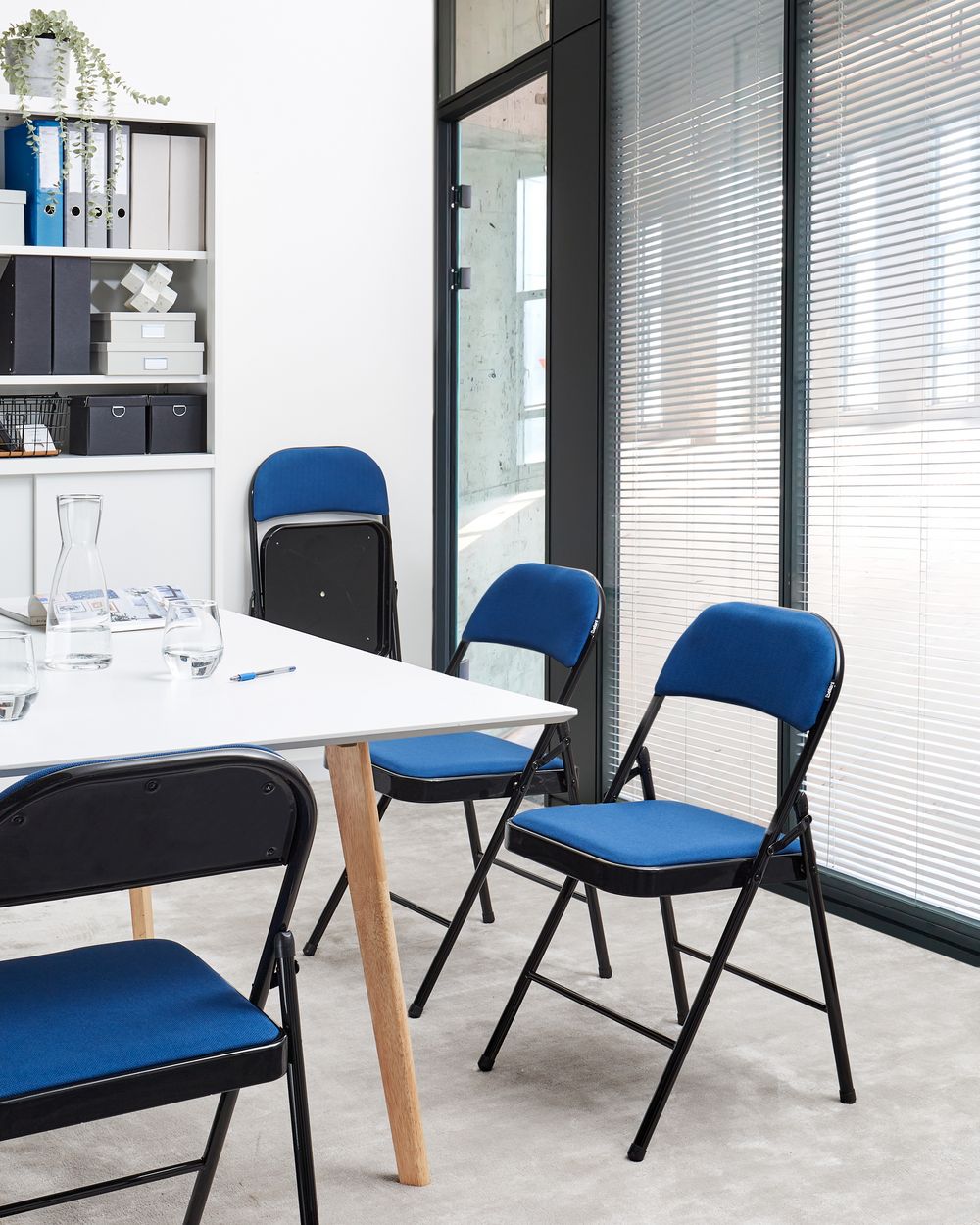 Set of 4 Folding Chairs SPARKS Blue