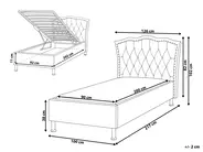 Ottoman Bed METZ Velvet Grey 90 x 200 cm (EU Single)_861417