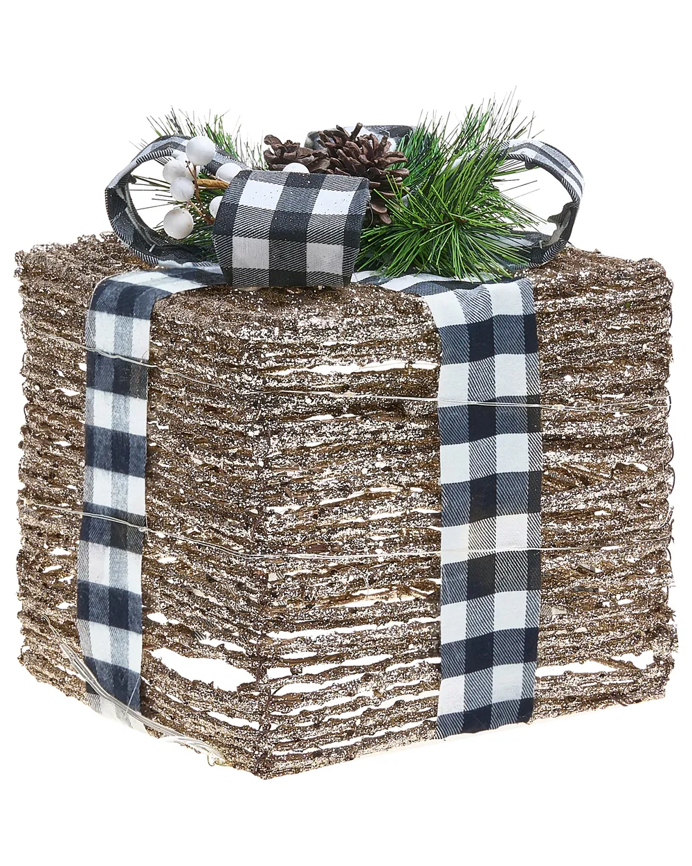 Set of 3 Christmas Decorations LED ARRESKOV 20/25/30 cm Christmas Gifts Brown_1025515